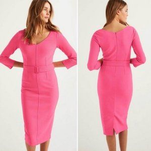 NWT Boden Pink Fitted Dress with Belt - size 10